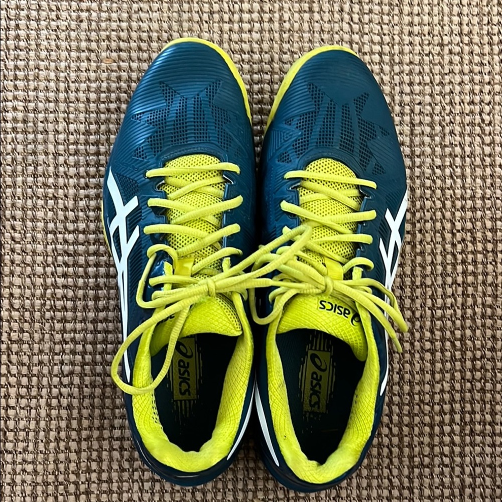 ASICS Men's Blue and Yellow Gel-Solution Speed 3 Court Shoes GC.